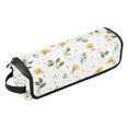 thumbnail image 1 of Hair Tools Storage with Heat Resistant Mat- Greenish Small Spots and Orange Printed Curling Iron Travel Bag/Flat Iron Case for Women, 1 of 8