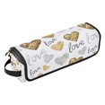 thumbnail image 1 of Hair Tools Storage with Heat Resistant Mat- Heart-shaped Pattern Printed Curling Iron Travel Bag/Flat Iron Case for Women, 1 of 8