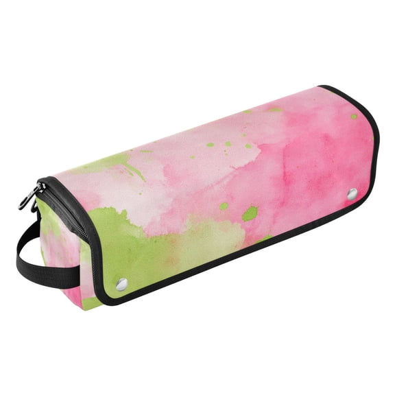 Hair Tools Storage with Heat Resistant Mat- Ink Painting Printed Curling Iron Travel Bag/Flat Iron Case for Women