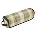 thumbnail image 1 of Hair Tools Storage with Heat Resistant Mat- Light Green Check Pattern Printed Curling Iron Travel Bag/Flat Iron Case for Women, 1 of 8