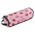 thumbnail image 1 of Hair Tools Storage with Heat Resistant Mat- Lipstick Mark Pattern Printed Curling Iron Travel Bag/Flat Iron Case for Women, 1 of 8