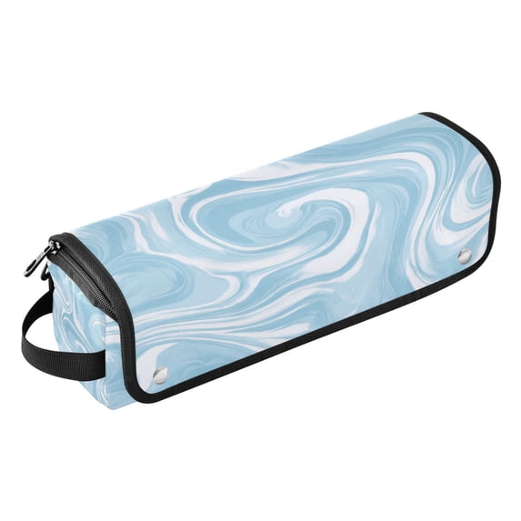 Hair Tools Storage with Heat Resistant Mat- Marble Texture Printed Curling Iron Travel Bag/Flat Iron Case for Women