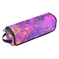 thumbnail image 1 of Hair Tools Storage with Heat Resistant Mat- Purple Printed Curling Iron Travel Bag/Flat Iron Case for Women, 1 of 8