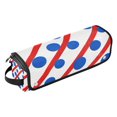 thumbnail image 1 of Hair Tools Storage with Heat Resistant Mat- Red and Blue Stripes Print Curling Iron Travel Bag/Flat Iron Case for Women, 1 of 8