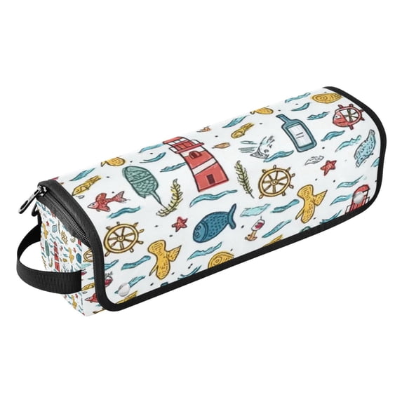 Hair Tools Storage with Heat Resistant Mat- Sailing Printed Curling Iron Travel Bag/Flat Iron Case for Women
