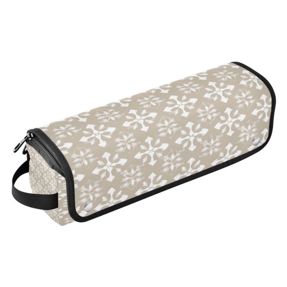 Hair Tools Storage with Heat Resistant Mat- Simple Patterns Printed Curling Iron Travel Bag/Flat Iron Case for Women