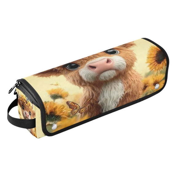Hair Tools Storage with Heat Resistant Mat- Sunflowers and Butterflies Printed Curling Iron Travel Bag/Flat Iron Case for Women