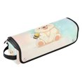 thumbnail image 1 of Hair Tools Storage with Heat Resistant Mat- Teddy Bear Printed Curling Iron Travel Bag/Flat Iron Case for Women, 1 of 8