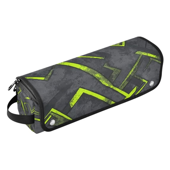 Hair Tools Storage with Heat Resistant Mat- The Neon Yellow Accents Printed Curling Iron Travel Bag/Flat Iron Case for Women