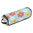 thumbnail image 1 of Hair Tools Storage with Heat Resistant Mat- Tri-color Pattern Printed Curling Iron Travel Bag/Flat Iron Case for Women, 1 of 8