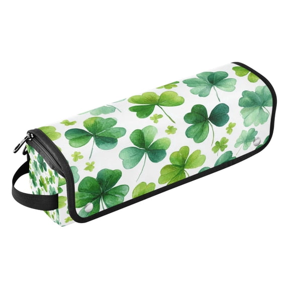 Hair Tools Storage with Heat Resistant Mat- Trifolium Printed Curling Iron Travel Bag/Flat Iron Case for Women