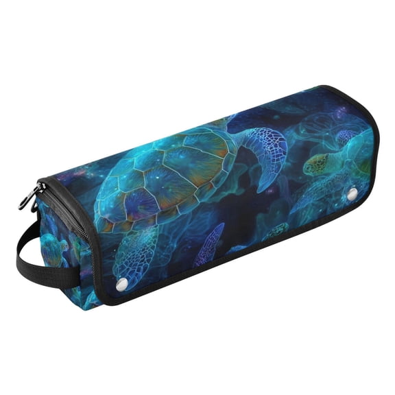 Hair Tools Storage with Heat Resistant Mat- Turtle Printed Curling Iron Travel Bag/Flat Iron Case for Women