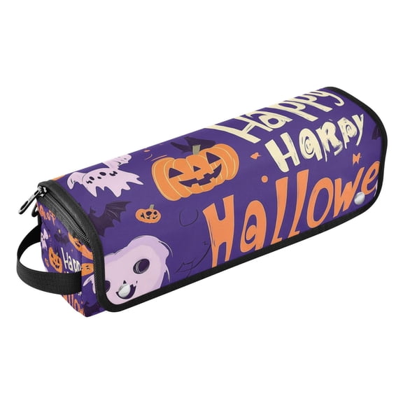Hair Tools Travel Bag with Removable Heat Resistant Mat for Straighteners, Curling Iron and Haircare Accessories Purple Halloween Icon