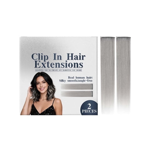 Hair Toppers For Women,Human Hair Clip-in Hair Volumizer,Gray Clip-In Hair Extensions, Gentle Everyday Volume Styling, Lightweight & Comfortable To Wear(Multicolor1pc)