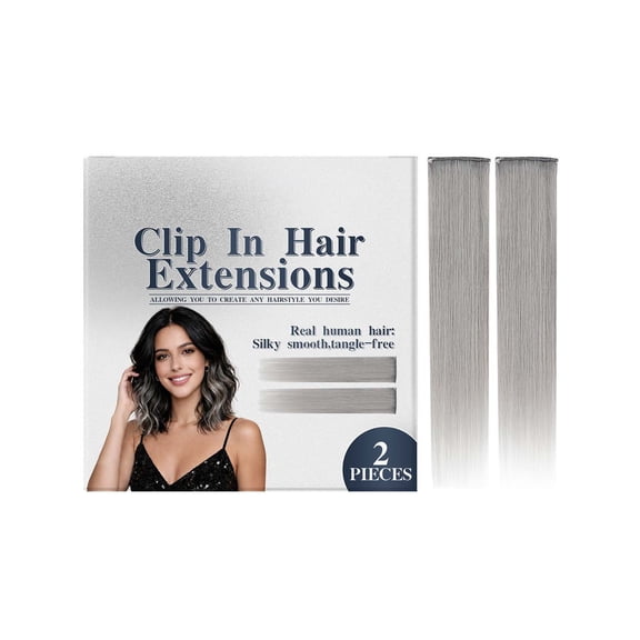 Hair Toppers For Women,Human Hair Clip-in Hair Volumizer,Gray Clip-In Hair Extensions, Gentle Everyday Volume Styling, Lightweight & Comfortable To Wear(Multicolor1pc)
