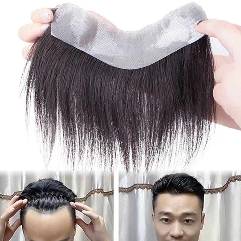 Hair Toupee for Men Bangs Hair Wig Piece Trimmable Adhesive