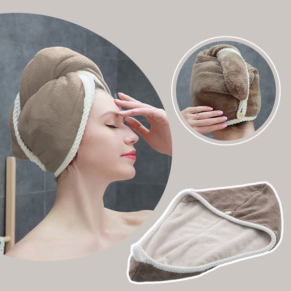 Hair Towel, Czzoypi Super Absorbent Hair Turban For Wet Hair, Quick Dry Microfiber Hair Wrap Towel For Women Long Curly Thick Hair Machine Washable