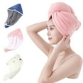thumbnail image 1 of Hair Towel Wrap For Women Quick Dry Soft Absorbent 10 X 26 Inches Hair Wrap Towels With Double Button Frizz Hair Turbans For Curly Long Thick Hair,by Fanshiluo, 1 of 8