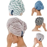 FylivoreMicrofiber Hair Towel Wrap for Woman 3 pack, Ultra Absorbent Quick Hair Dry Cap and Turban Towel for Curly Hair, Shower Bath Wrap