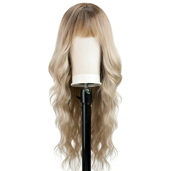 Hair Tracks Women'S Change Long Curly Hair Fiber Headgear Water Shape Full of Personality Long Water Wavy Wig Trippy Hair Bundles Weiweigg H