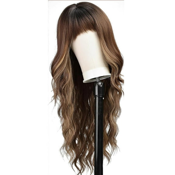 Hair Tracks Women'S Change Long Curly Hair Fiber Headgear Water Shape Full of Personality Long Water Wavy Wig Trippy Hair Bundles Weiweigg N