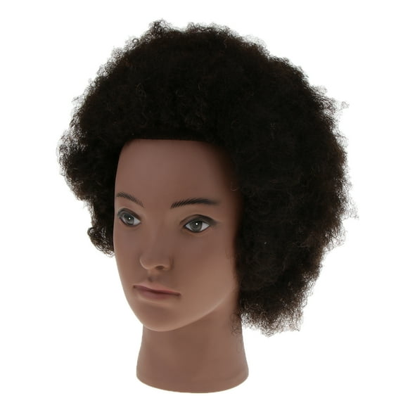 Hair Training Practice Head Styling Cutting Mannequin Manikin Head,Black American Cosmetology Afro Mannequin Head