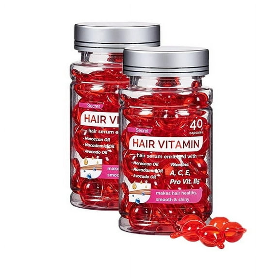 Hair Treatment Serums Capsules for Women - Hair Vitamin Serum, Enriched with Vitamin A C E B5, No Rinse with Moroccan/Macadamia/Avocado Oil for Hair Repair, Moisturizing