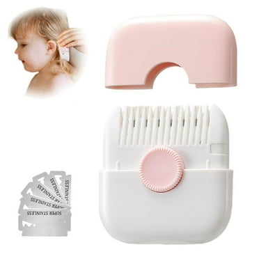 Hair Trimmer for Kids, Trim Baby Hair Gentle and Safe, Hair Trimming and 2 in 1 Bangs Trimmer, Dual-Side Design, Blades Replaceable(Pink)