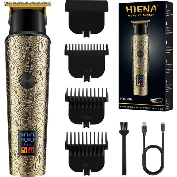 Hair Trimmers for Men, Cordless Professional Electric Beard Trimmer with LED Display, Facial T-Blade Trimmer and Grooming Tool, Gifts for Men