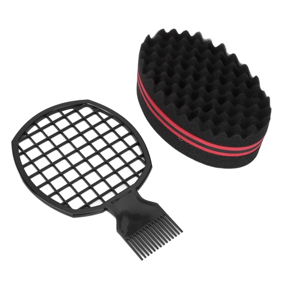 Hair Twist Comb Sponge Set for Afro Hair, Professional Salon Curl Styling Tool, Portable Sponge and Net Grid Comb Kit