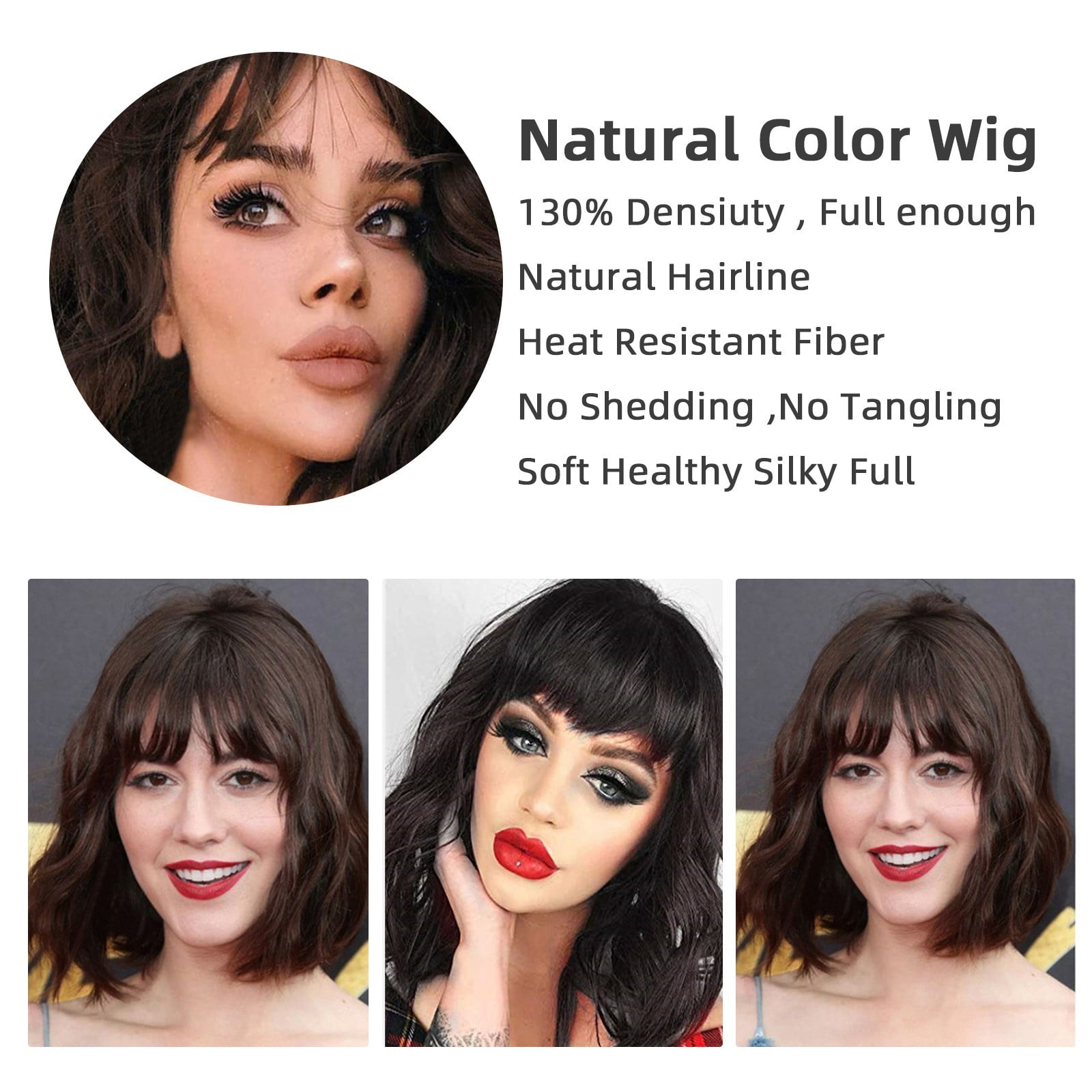 Hair Units Hair No More Dark Wig Short Hair Closure Lace Front Wig Long