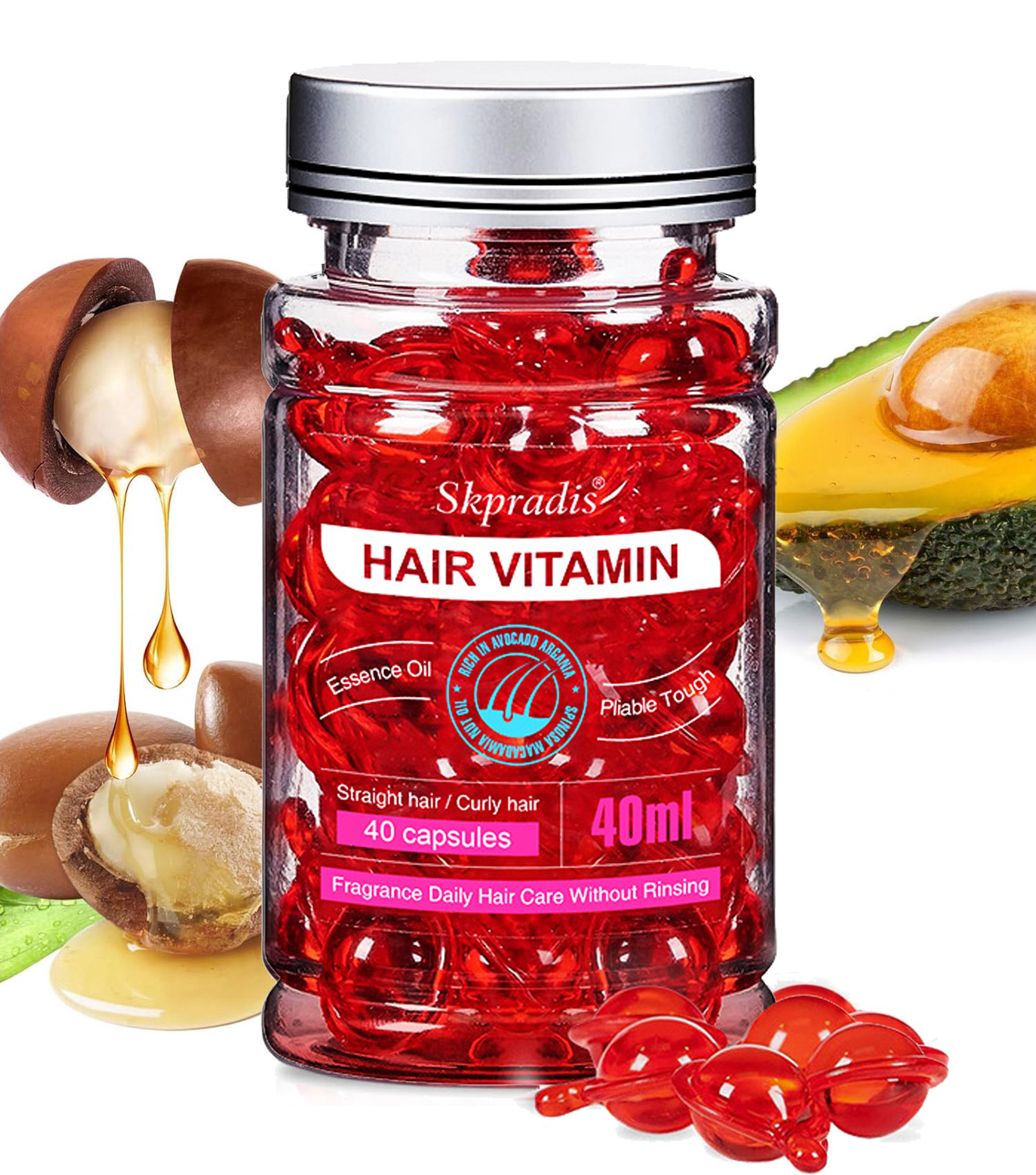Hair Vitamin Serum Capsule,Hair Treatment Serum Oil,with Argan Moroccan
