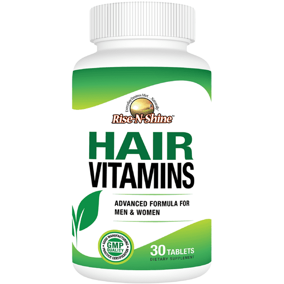 Hair Vitamins by Rise-N-Shine Advanced Formula for Men and Women 30 Count