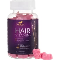 Hair Vitamins Gummies with Biotin 5000 mcg Vitamin E & C Support Hair Growth Gummy, Premium Vegetarian Non-GMO, for Stronger, Beautiful Hair, Skin & Nails, Biotin Gummies Supplement - 60 Gummy Bears