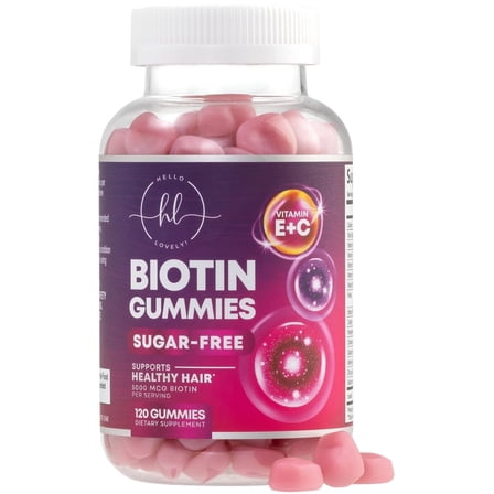 Hair Vitamins Gummies with Biotin 5000 mcg - Hair Growth Support with Vitamins E & C for Thicker, Stronger & Beautiful Hair - Hair Skin and Nails Vitamin for Women, Gluten Free - 120 Gummies