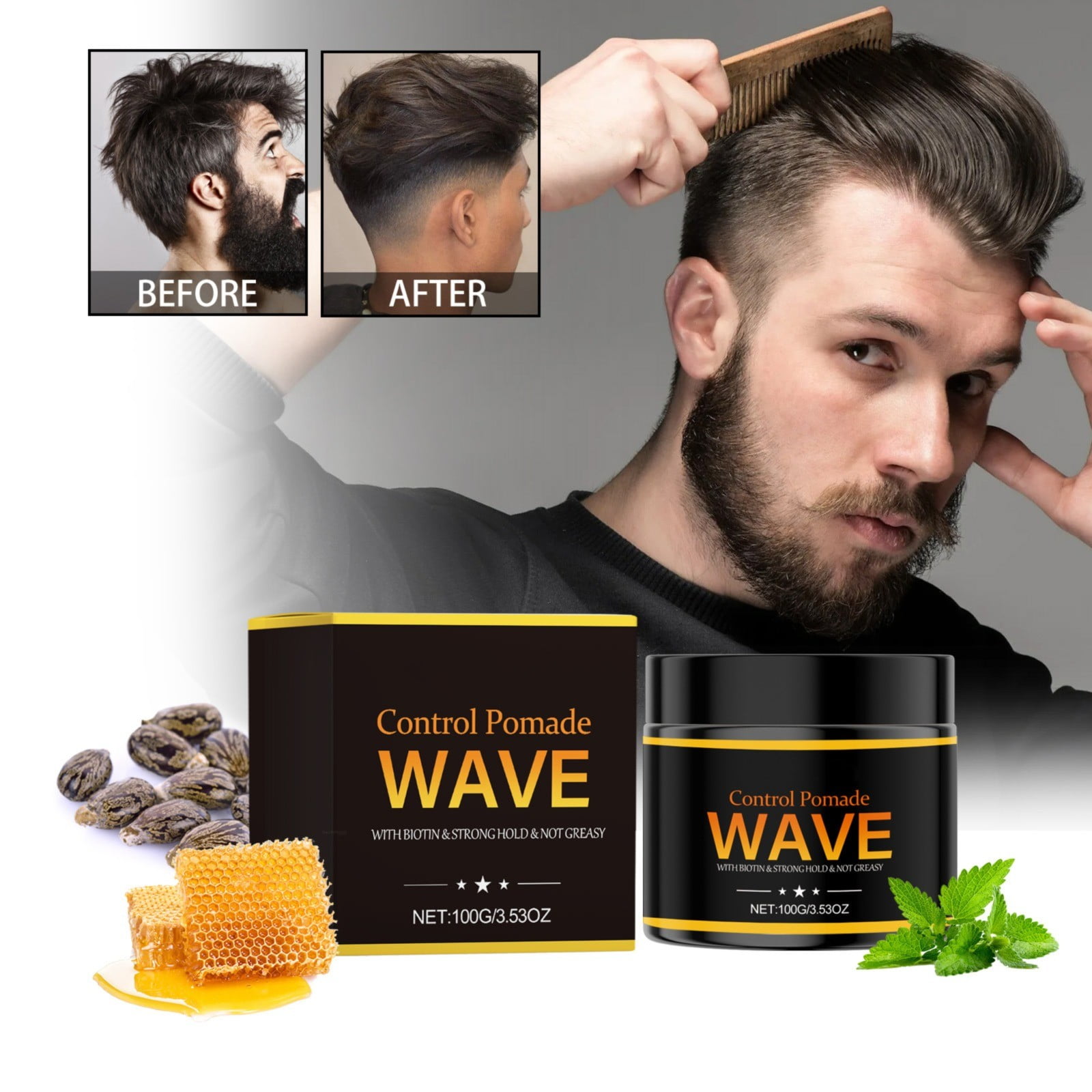 Hair Volumizer and Texture Powder,Men'S Natural Ointment Easy To Wash