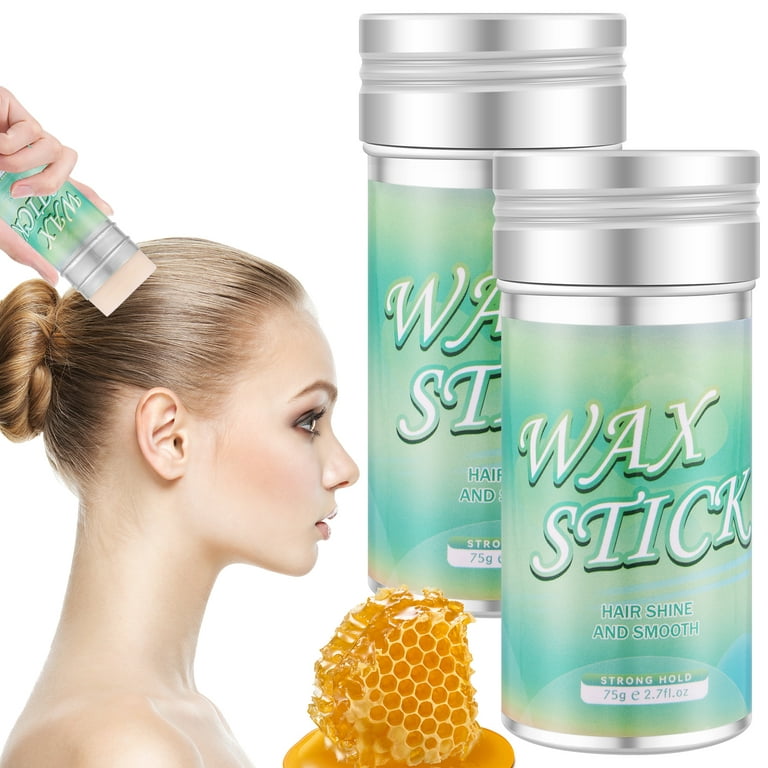 Hair Wax Stick 2Pcs Hair Wax Long Lasting Anti‑Static Hair Finishing Wax  for Women Girls Hair 