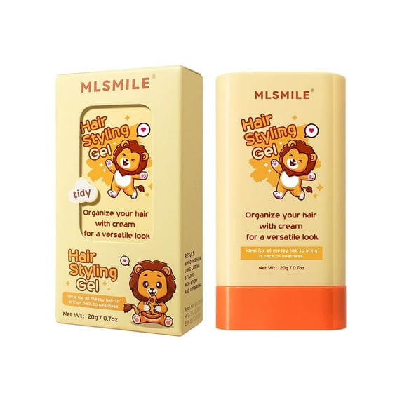 Hair Wax Stick for Kids Styling Gel, Built-In Comb Retractable Easy Styling Baby Hair Gel, No-Greasy Kids Hair Gel for Fly Away & Edge Frizz Hair, Long Lasting Texture, Easy to Styling, O.7oz