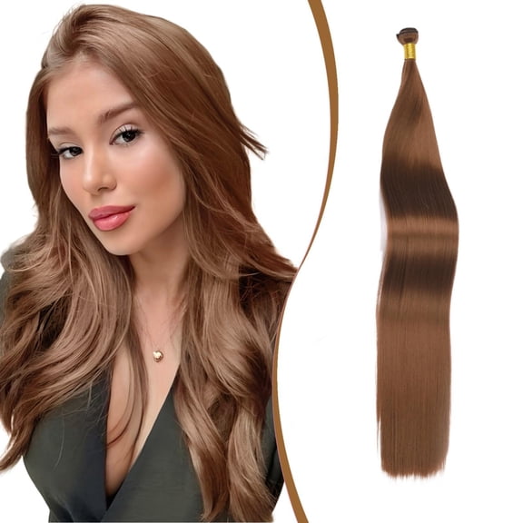 Hair Weave Bundles Blonde Hair Extensions Straight Human Hair Weft 1 Bundle - Soft Silky, Full Volume, Double Machine Weft, DIY Clip-In, Party, Daily Use, Cosplay, Wedding, Blonde Hair