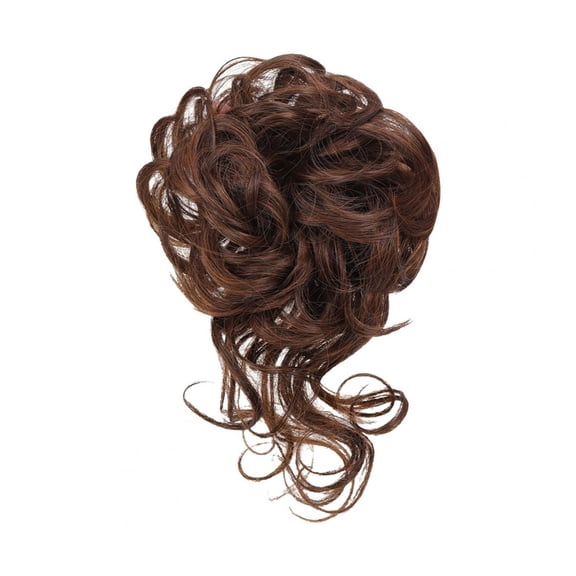 Hair Wig High-Resilience Elastic Band Easy Care Anti-slip Breathable Dress Up Natural Look Heat-friendly Chignon Wig for Party