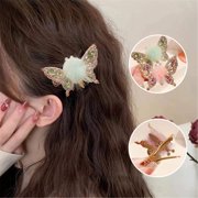 Hair for Women Sparkly Flying Hairpin with Rhinestones Alloy Barrette Cute Moving Detail Shiny Fashion Accessory for Girls and Everyday Style, 6 cm, Pink