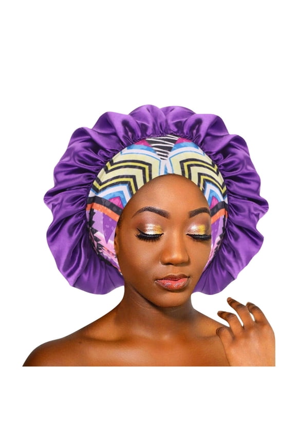 Hair WrapNew Elastic Headband Satin Bonnet Hat Sleep Cap Women Beauty SalonSoft Satin Lined Bonnet