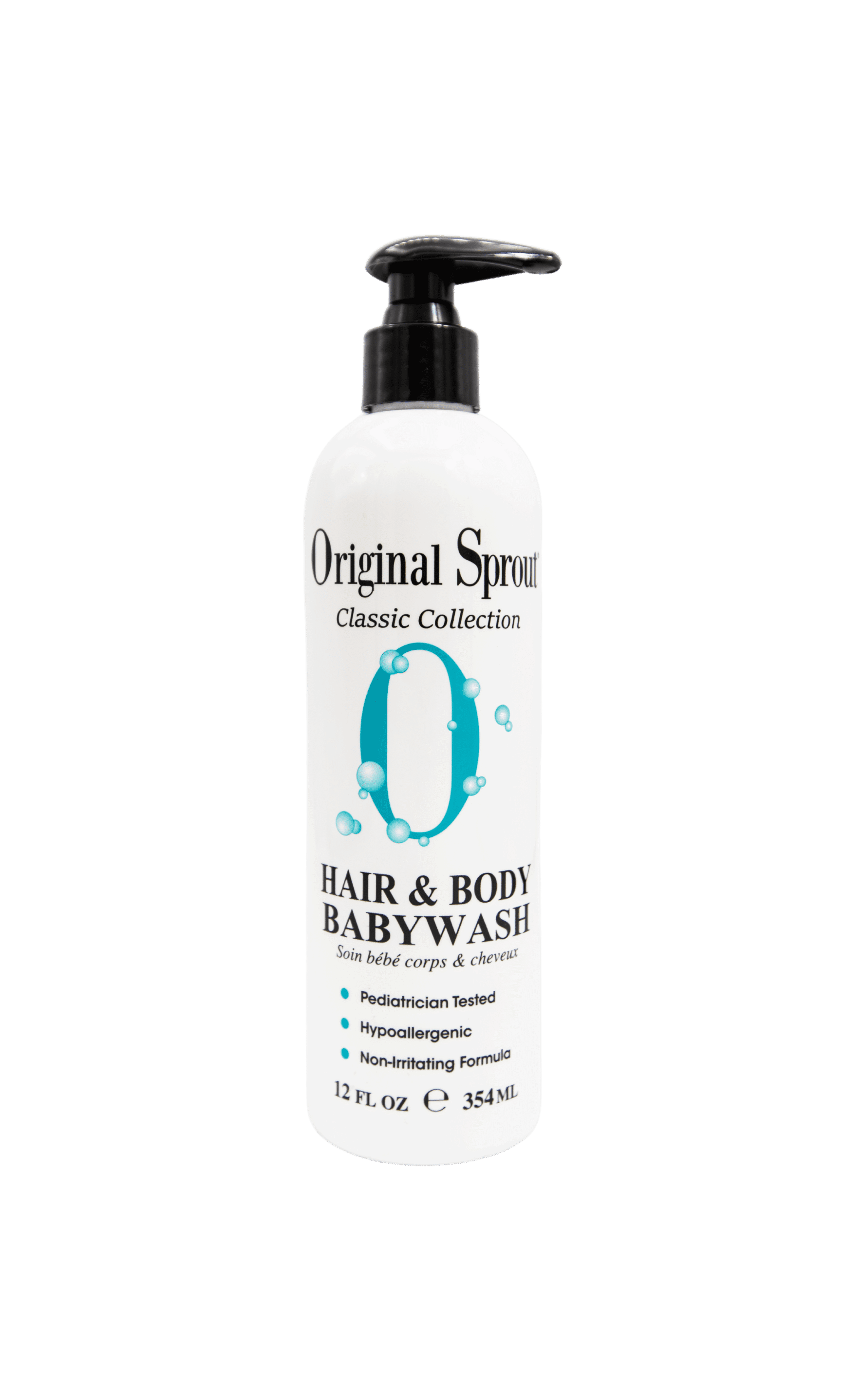 Original Sprout Classic Hair and Body Babywash, 100% Vegan, Hypoallergenic, Sensitive Skin, For all Hair types, 12oz Bottle