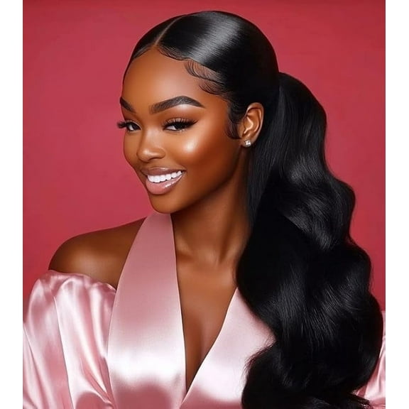 Hair by Vera Long Body and Deep Wave, Bundles, Natural Black, 100% Human Hair Extensions, 12A, 110g, (1b-Black, 16", Body Wave)