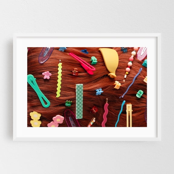 Hair clip medley - Photography Fashion White Framed Wall Art Print 24 x 36 inches