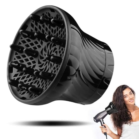 Hair dryer diffuser Universal hair diffuser adaptable for impact dryers Black