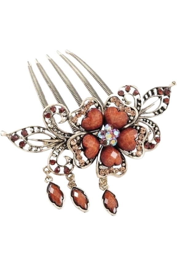 Hair jewelry,Hair Comb Wedding Bridal Hair Accessories Women Hair Side Comb Accessories with Tassel Retro Decorative Hair Comb Clips Rhinestone Flower Hair Side Combs