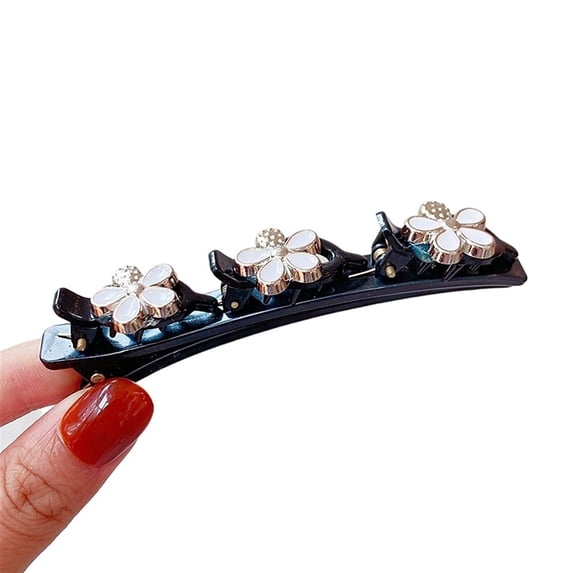 Hair pins Women Flower Pearls Braid Hairpins Sweet Hair Decorate Clips Bangs Hold Barrettes Headband Hair Accessories (Color : 4)