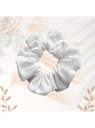 Pack of 2 Knotted Bow Hair Scrunchies Elastic Hair Scarf Hair Ties Bands  Silky Satin Hair Ribbon Scrunchy Ponytail Holder for Women and Girls (White)  