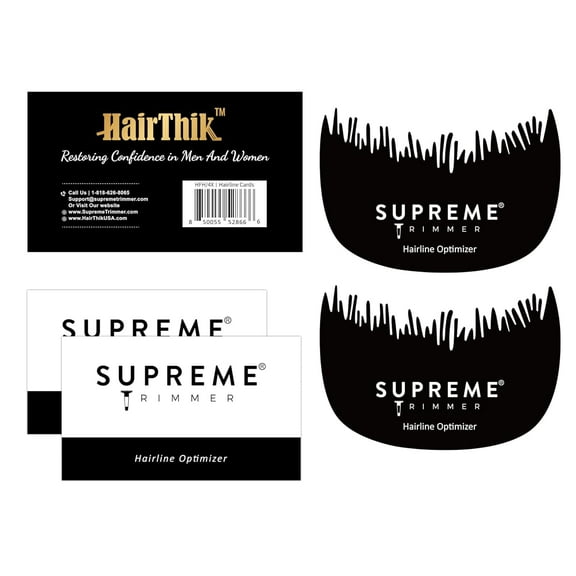 Enhancement Cards for Barbers by Supreme Trimmer | Reusable Line Up, Natural Edge & Shaping Tool | Ideal for Colored Ink Spray & Hair Fiber Application | HFH/4X